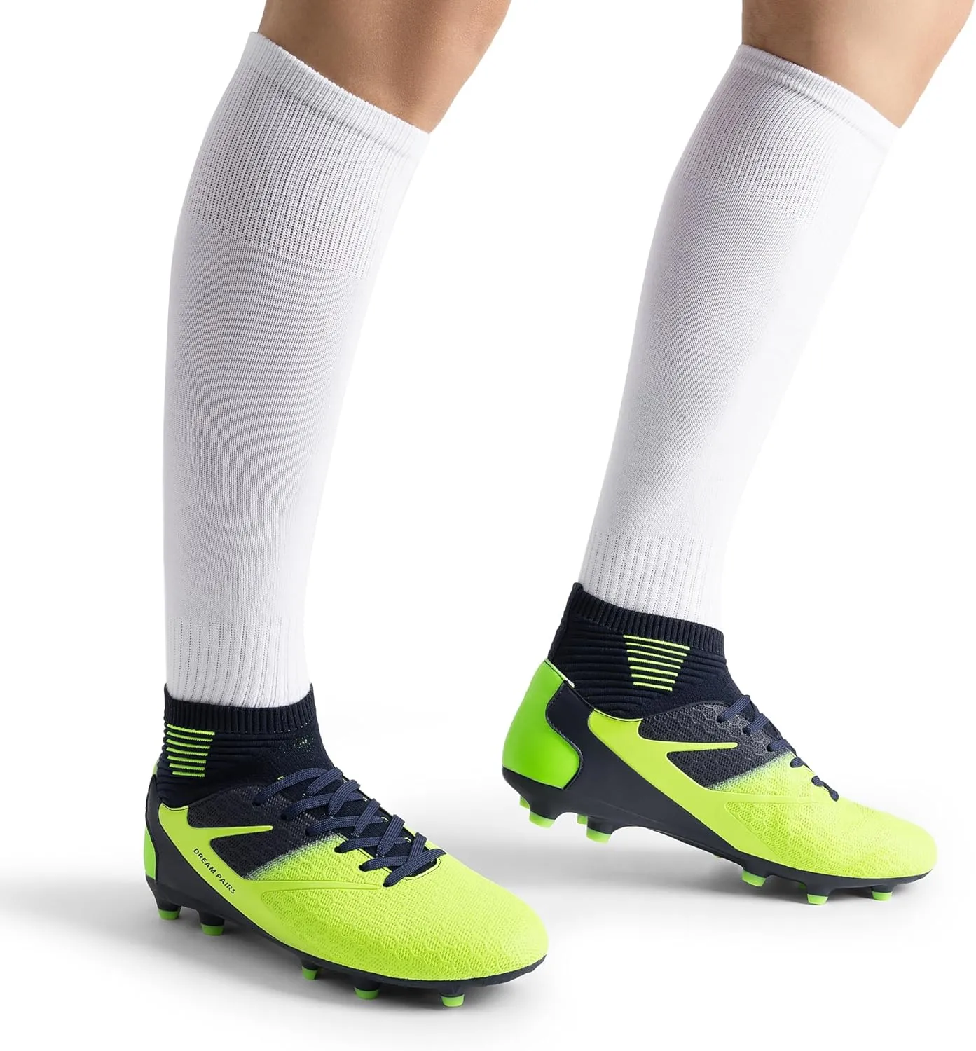 DREAM PAIRS Men's High-Tops Soccer Cleats Lace-Up Adult Football Shoes Lightweight Professional Athletic Training Soccer Shoes