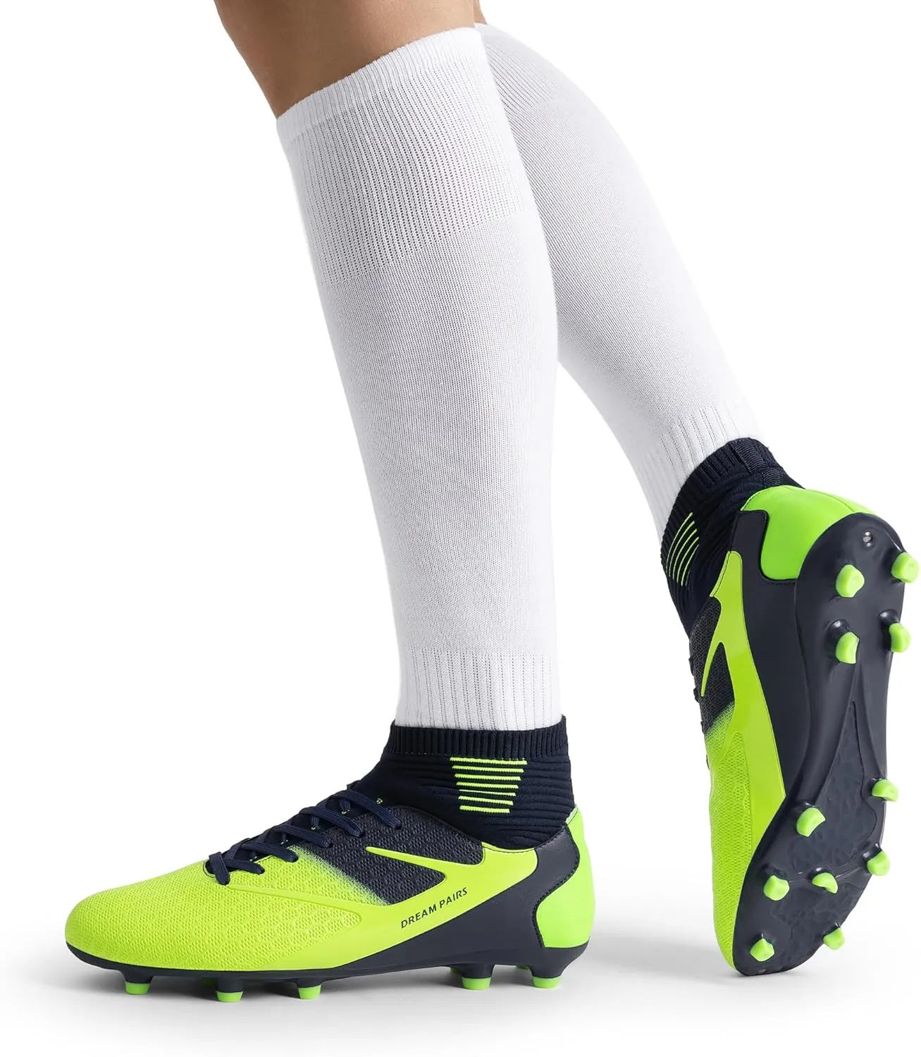 DREAM PAIRS Men's High-Tops Soccer Cleats Lace-Up Adult Football Shoes Lightweight Professional Athletic Training Soccer Shoes