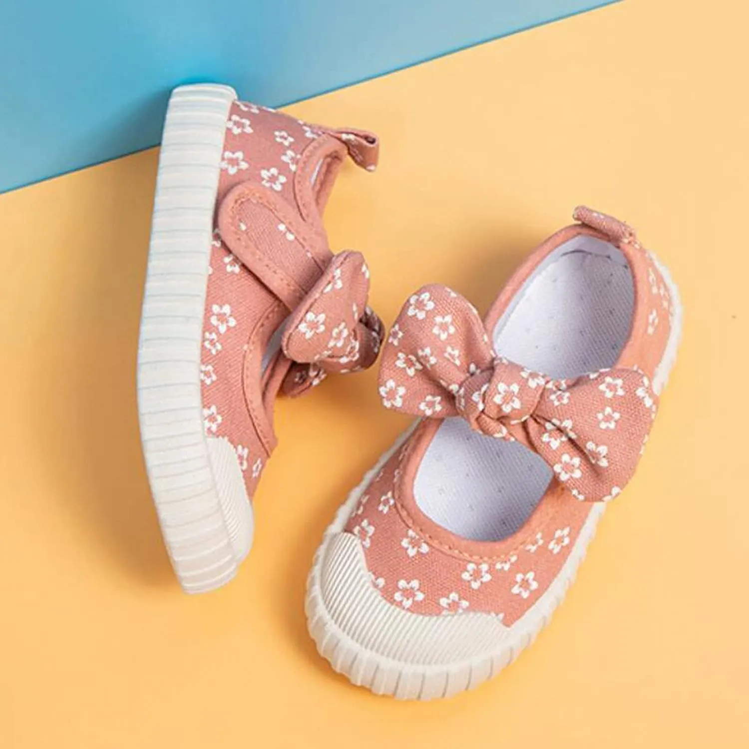 Dress Girls Rubber Sole Toddler Child Floral Printed Canvas Outing Baby Bow Kids Shoes Baby Boots 12-18 Months Girl