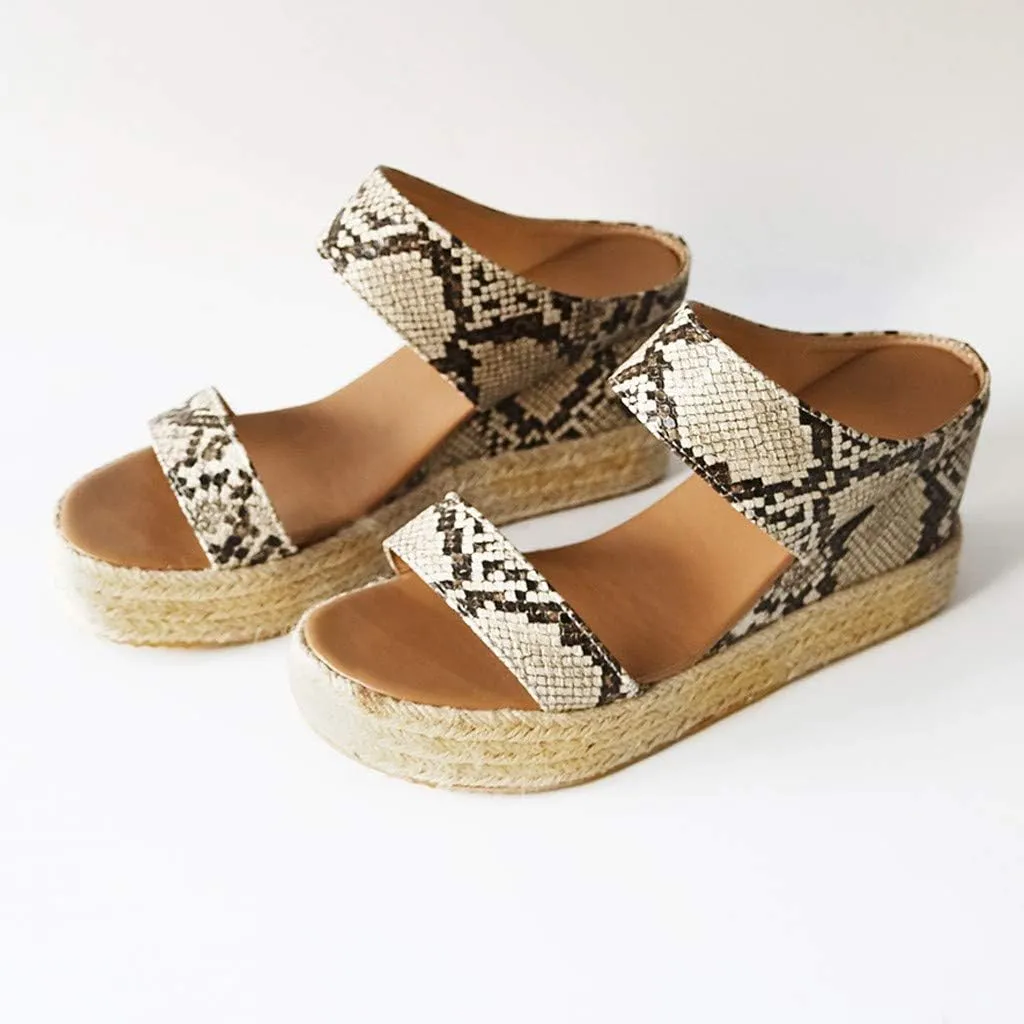 Eduavar Espadrille Sandals for Women, Wedge Sandals for Women Dressy Platform Wedge Sandals Breathable Summer Beach Sandals