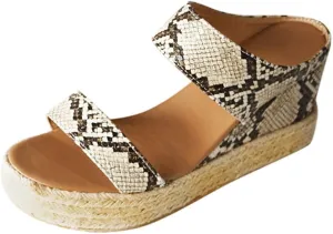 Eduavar Espadrille Sandals for Women, Wedge Sandals for Women Dressy Platform Wedge Sandals Breathable Summer Beach Sandals