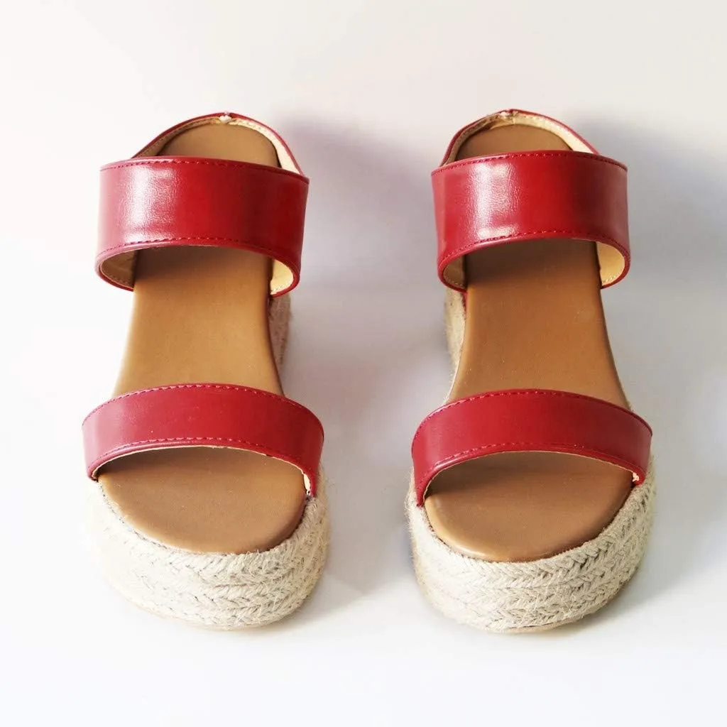 Eduavar Orthopedic Sandals for Women, Sandals Women Comfortable Espadrille Platform Wedge Sandals Summer Slip On Sandals