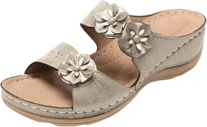 Eduavar Sandals for Women Dressy Summer, Orthopedic Sandals for Women Open Toe Slip-on Sandals Slippers Casual Beach Sandals