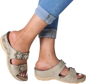 Eduavar Womens Wedge Sandals, Sandals Women Dressy Summer Wedge Sandals with Arch Support Anti-Slip Comfy Sandal