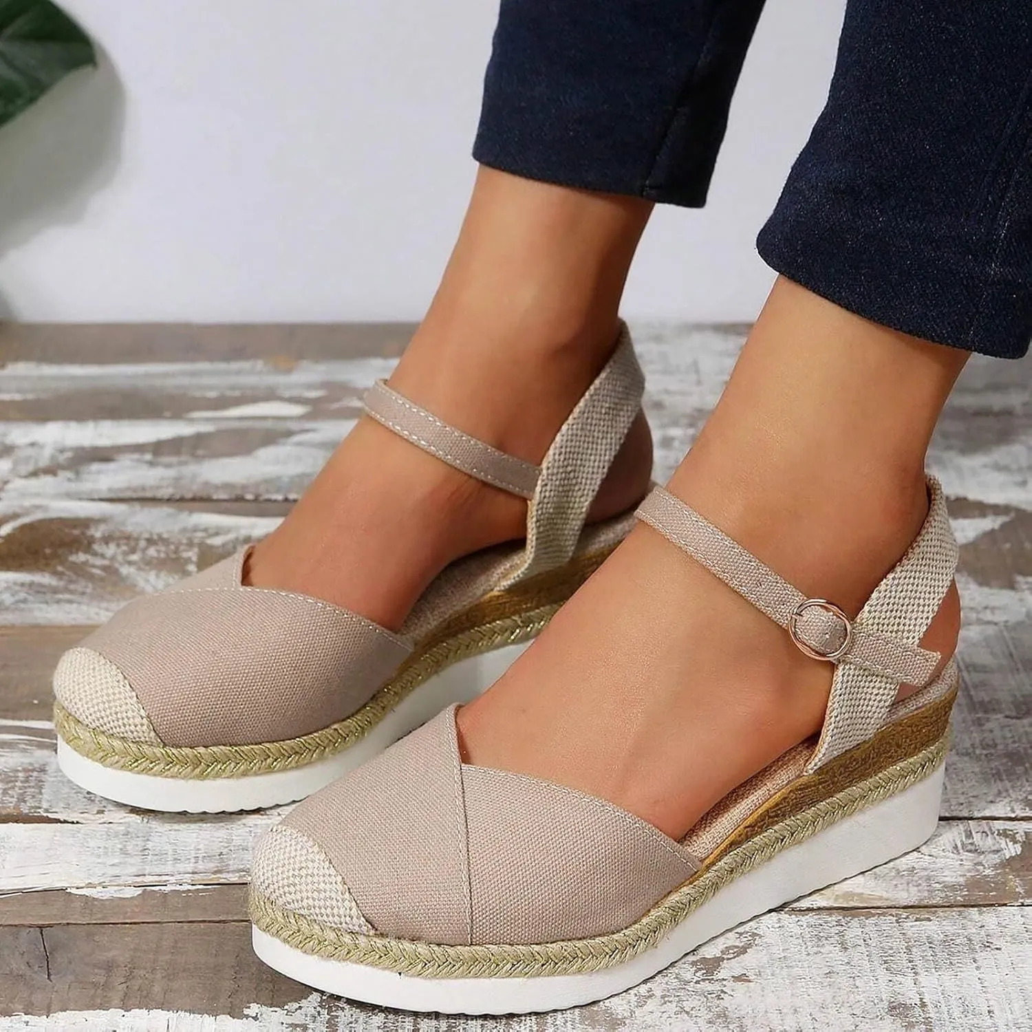 Espadrille Sandals Women Dressy Summer Platform Sandals Summer Beach Sandals Open Toe Wide Width Orthopedic Sandals