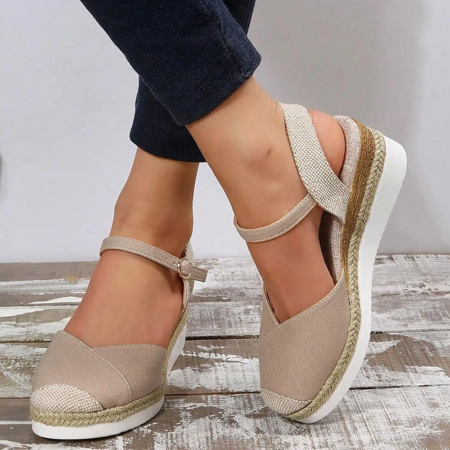 Espadrille Sandals Women Dressy Summer Platform Sandals Summer Beach Sandals Open Toe Wide Width Orthopedic Sandals