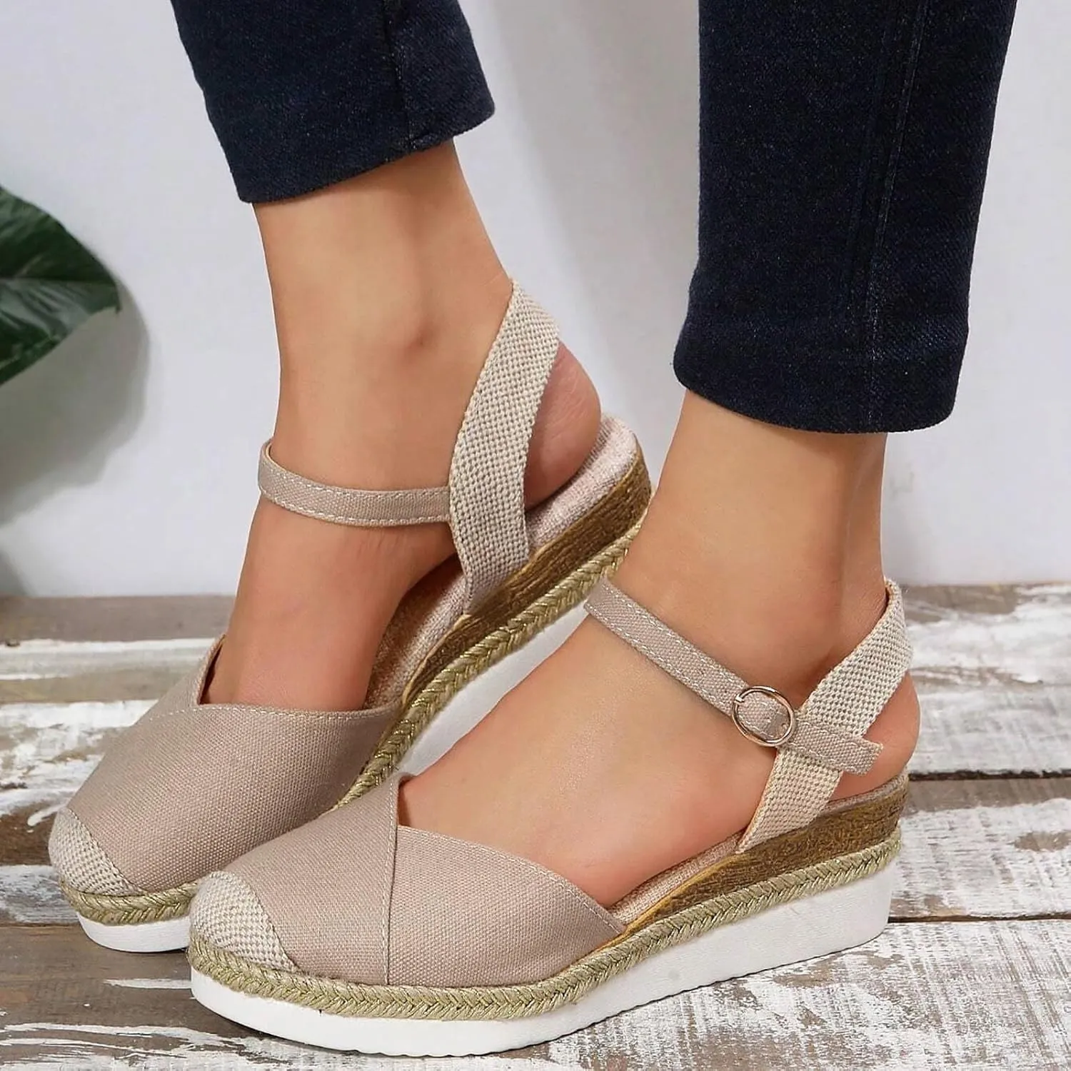 Espadrille Sandals Women Dressy Summer Platform Sandals Summer Beach Sandals Open Toe Wide Width Orthopedic Sandals