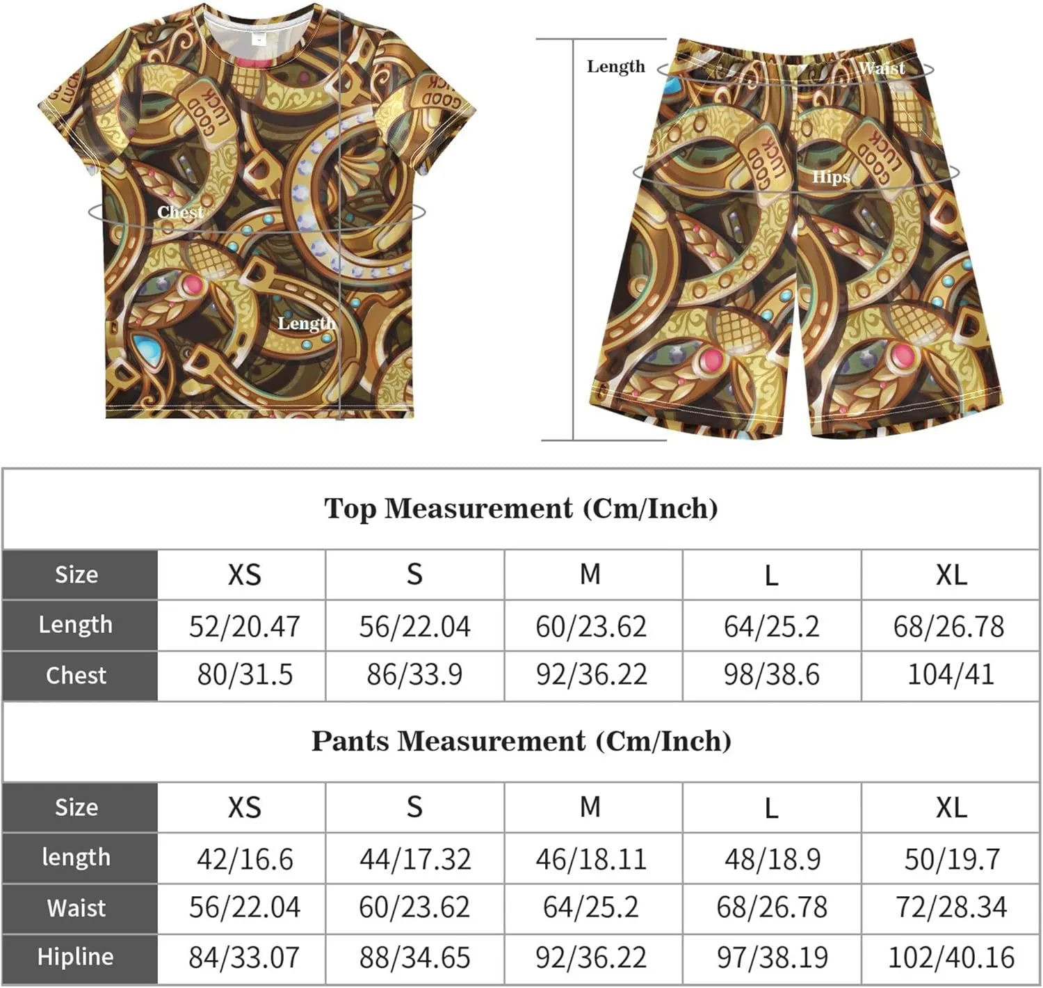 Exnundod Boys Shorts Set Cartoon Bright Gold Horseshoes Athletic Short Sets Basketball Casual Kids Summer Outfits 6-14Y