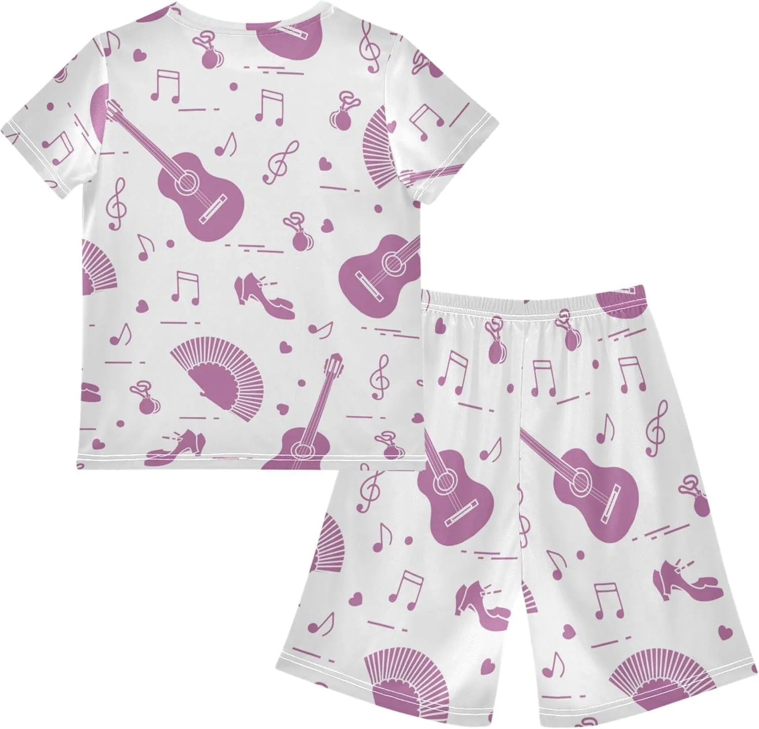 Exnundod Boys Shorts Set Shoes Notes Guitars Athletic Short Sets Basketball Casual Kids Summer Outfits 6-14Y