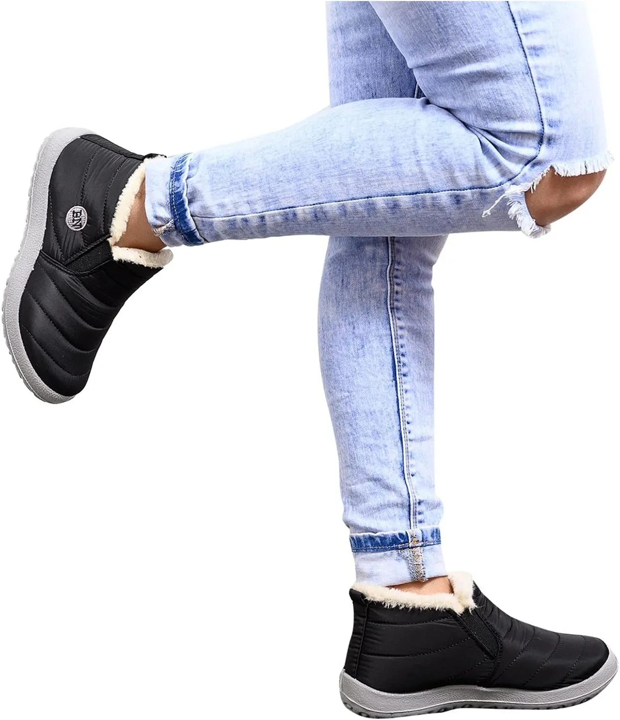Extra Wide Width Snow Boots for Women Womens Slip on Winter Boots Wide Width Warm Winter Boots Women Cute Tall Snow Boots Wide Calf Botas Contra El Agua Para Mujer