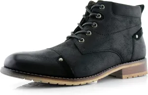 Ferro Aldo Blaine MFA806035 Mens Casual Brogue Mid-Top Lace-Up and Zipper Boots??