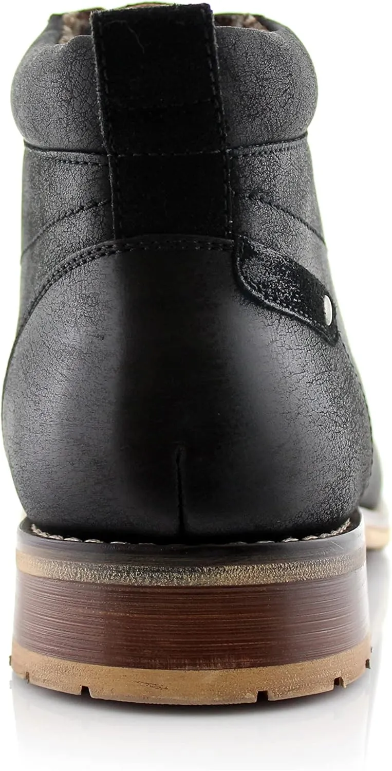 Ferro Aldo Blaine MFA806035 Mens Casual Brogue Mid-Top Lace-Up and Zipper Boots??