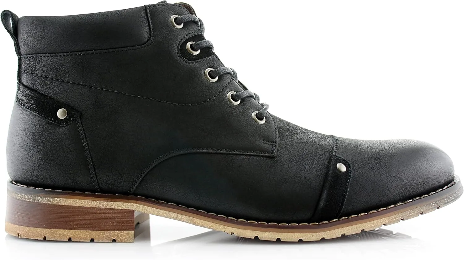 Ferro Aldo Blaine MFA806035 Mens Casual Brogue Mid-Top Lace-Up and Zipper Boots??