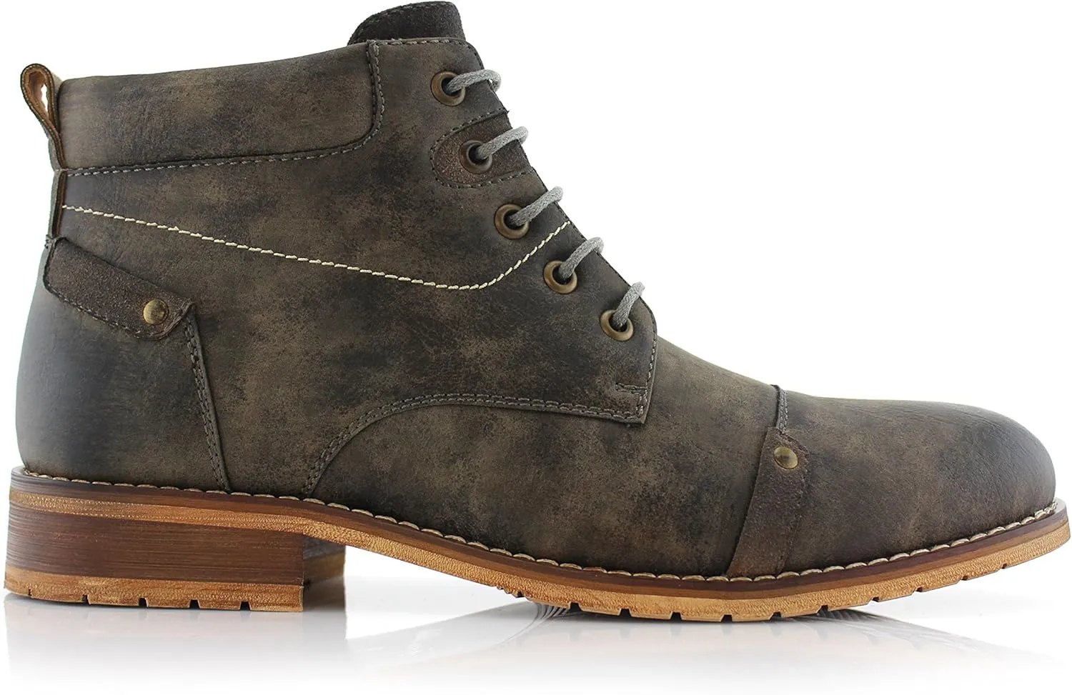 Ferro Aldo Blaine MFA806035 Mens Casual Brogue Mid-Top Lace-Up and Zipper Boots??