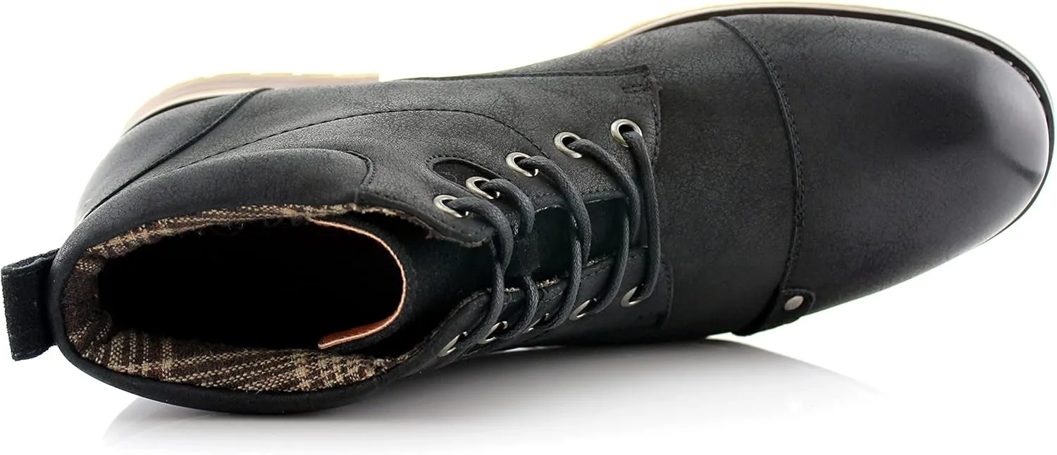 Ferro Aldo Blaine MFA806035 Mens Casual Brogue Mid-Top Lace-Up and Zipper Boots??