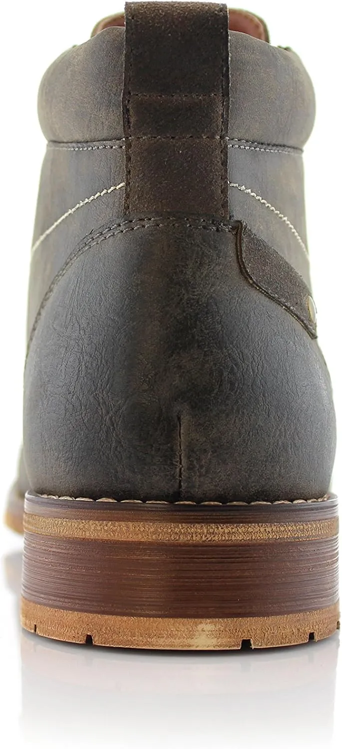 Ferro Aldo Blaine MFA806035 Mens Casual Brogue Mid-Top Lace-Up and Zipper Boots??