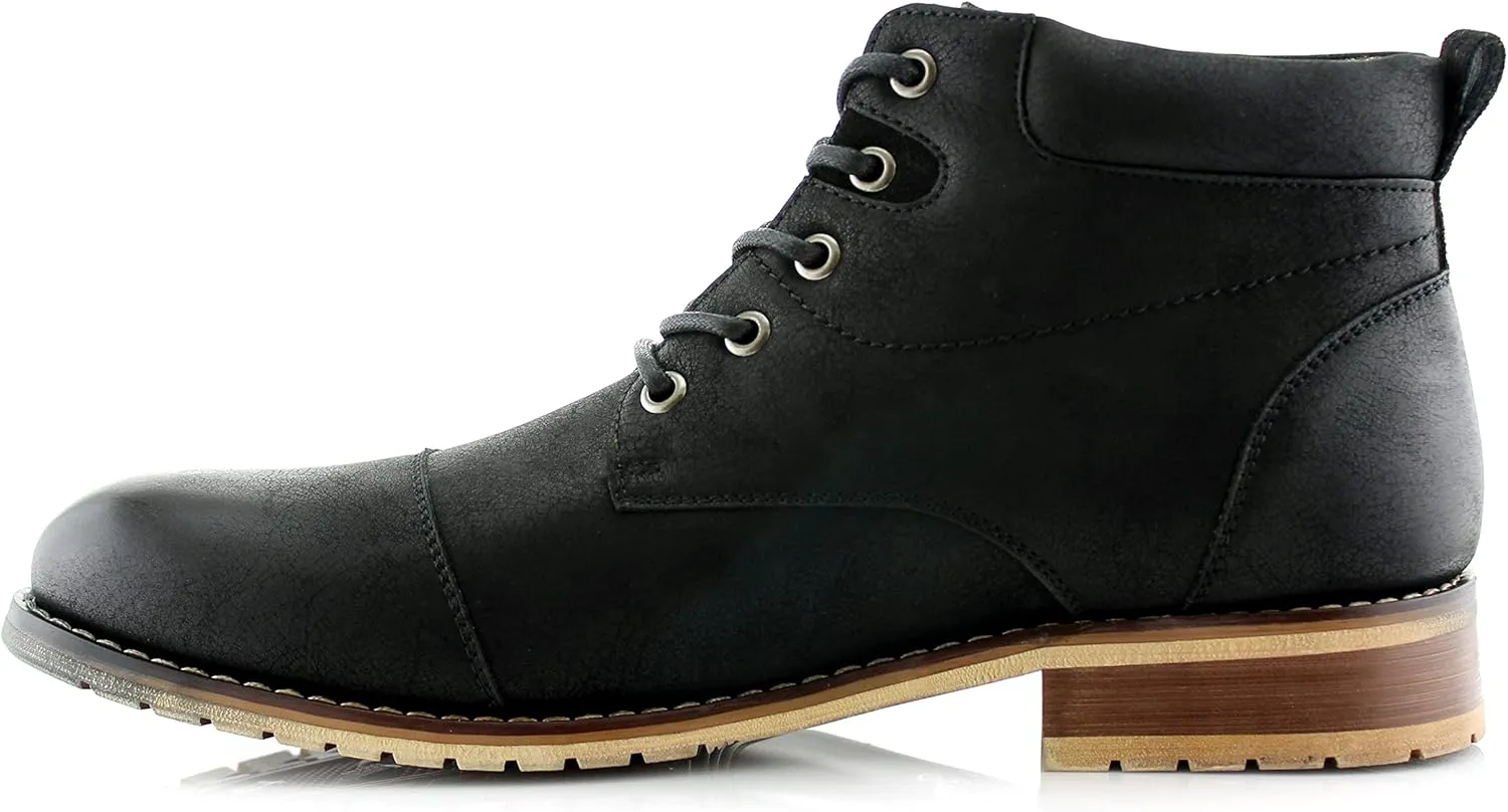 Ferro Aldo Blaine MFA806035 Mens Casual Brogue Mid-Top Lace-Up and Zipper Boots??