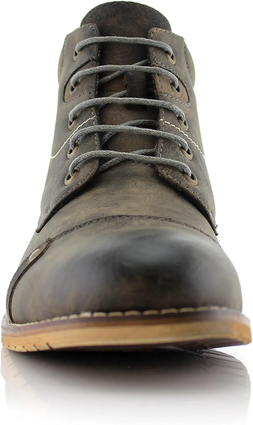 Ferro Aldo Blaine MFA806035 Mens Casual Brogue Mid-Top Lace-Up and Zipper Boots??