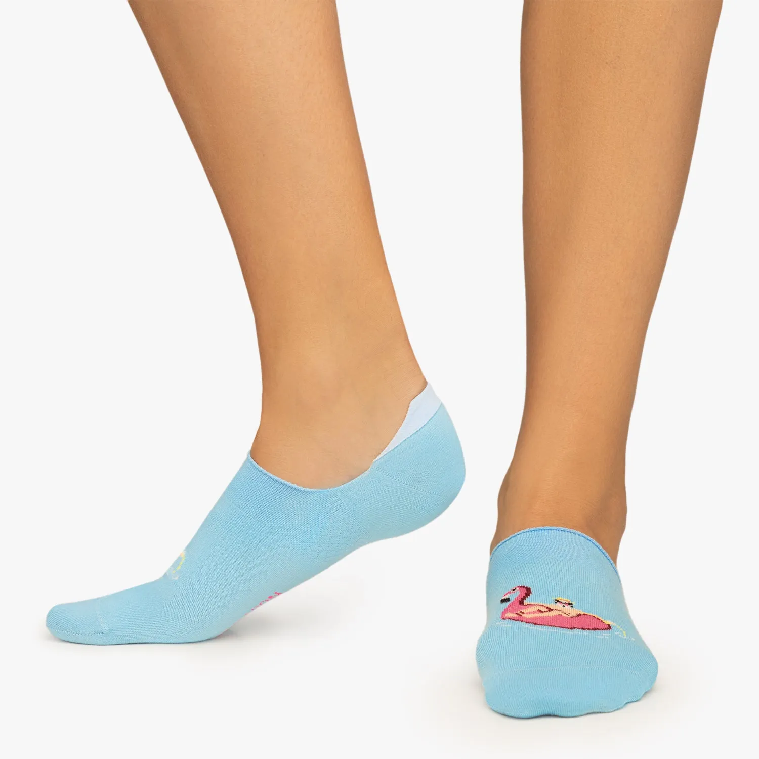 Flamingo Floatie No Show - Light Blue