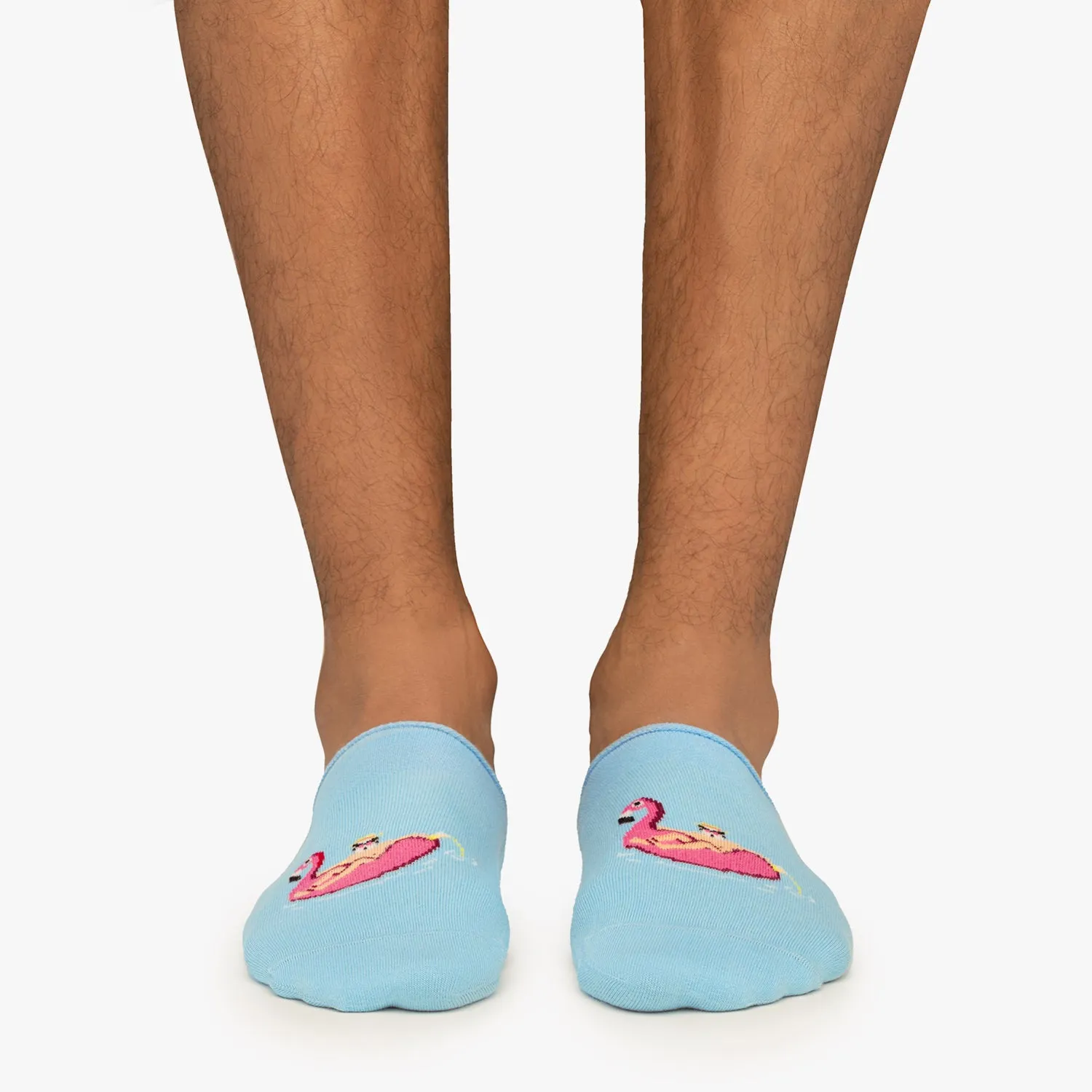Flamingo Floatie No Show - Light Blue