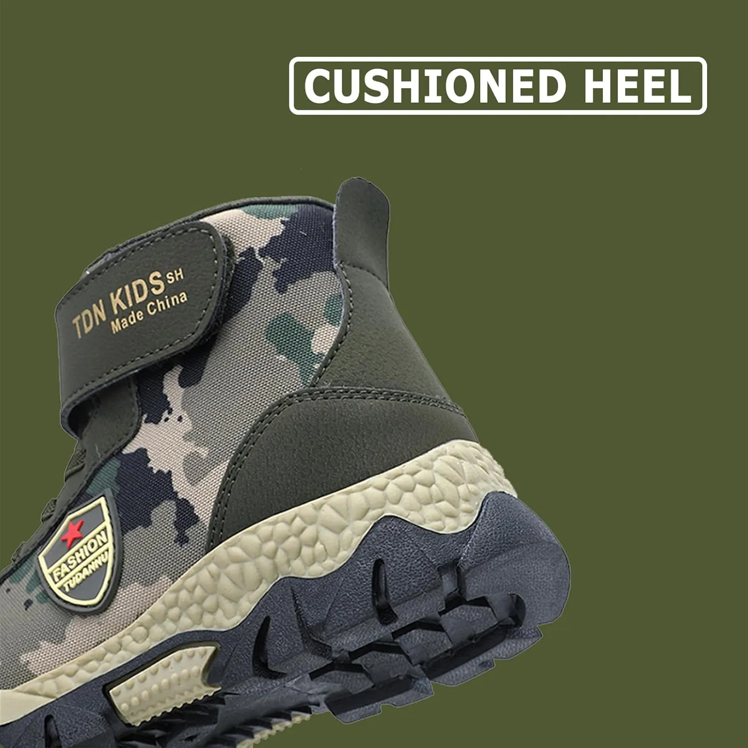 FLIOZY Kids Hiking Boots Boys Camouflage Walking Climbing Sneaker Outdoor Non-slip Warm Winter Snow Boots