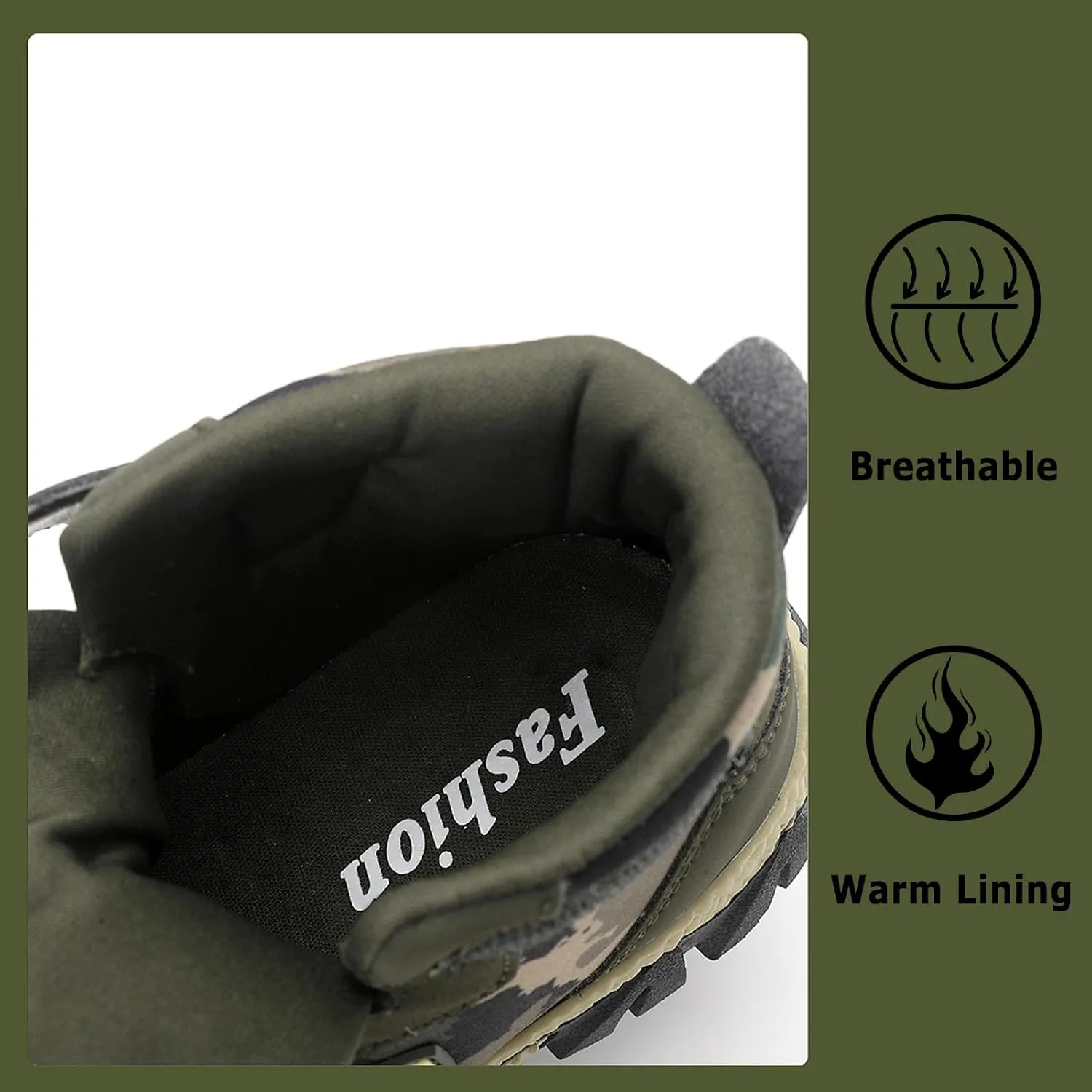 FLIOZY Kids Hiking Boots Boys Camouflage Walking Climbing Sneaker Outdoor Non-slip Warm Winter Snow Boots