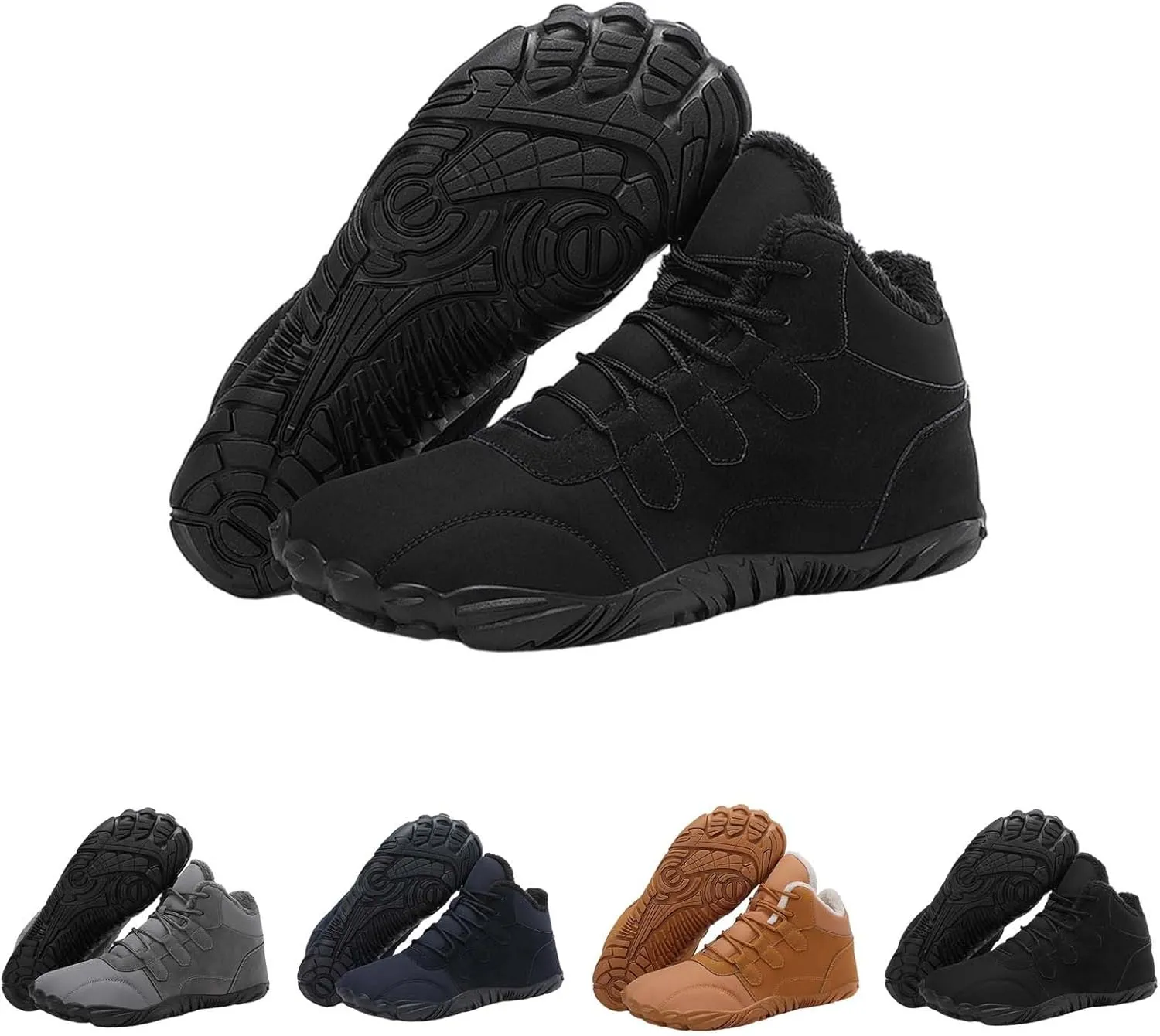 Fuzzy Non Slip Winter Boots for Women Botas Altas Para El Invierno De Mujer Women Snow Boots Waterproof Womens Barefoot Boots Womens Mid Calf Fur Lined Bow Winter Snow Boots