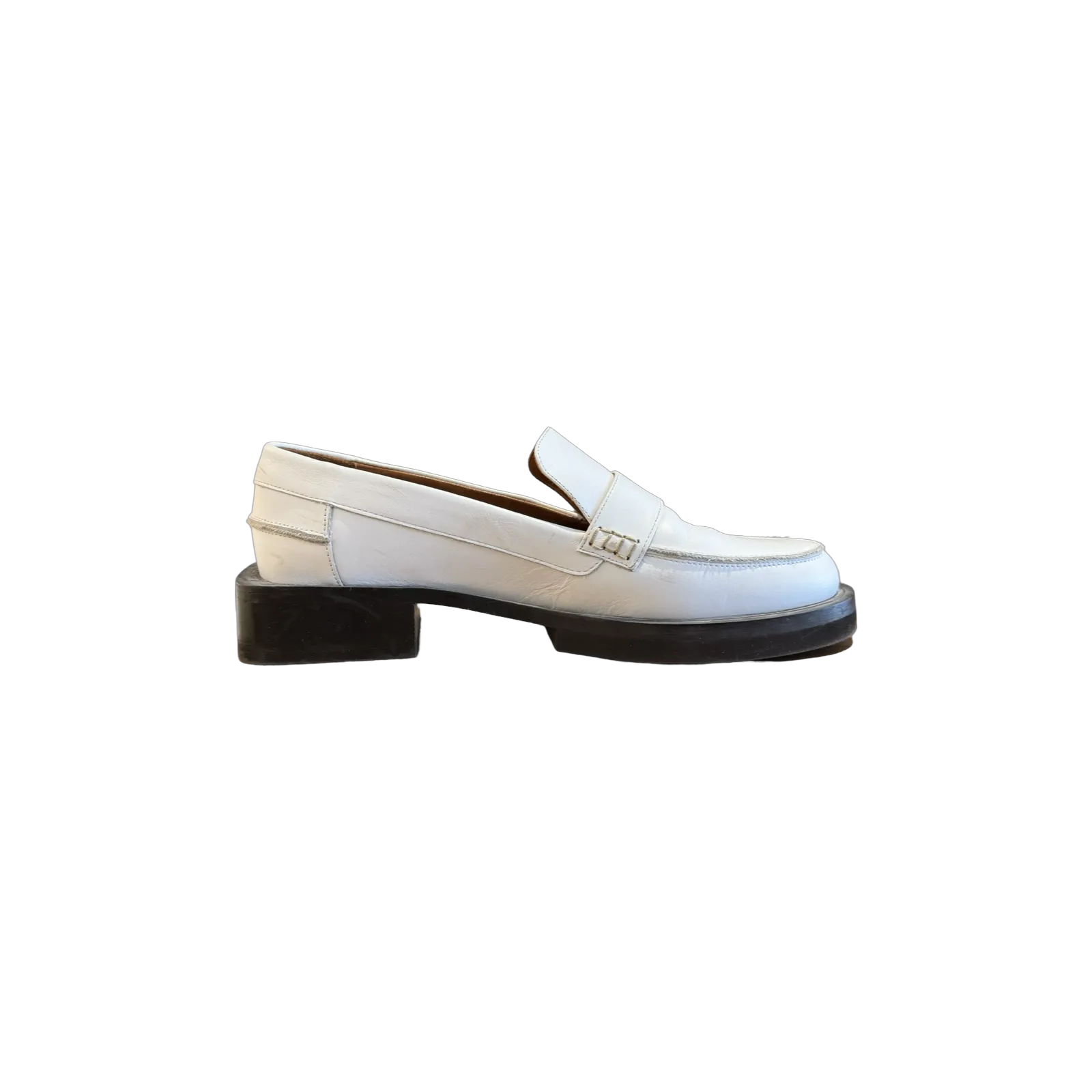 Ganni Leather Crystal Embellishment Loafers (Size 39)