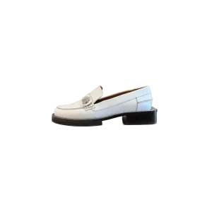 Ganni Leather Crystal Embellishment Loafers (Size 39)