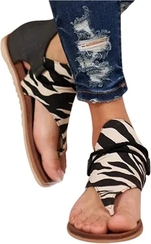 Gibobby Sandals for Women Gladiator Boho Thong Sandals Beach Shoes Back Zip Flats Heel Clip-Toe Sandal Summer Casual Flat Shoes