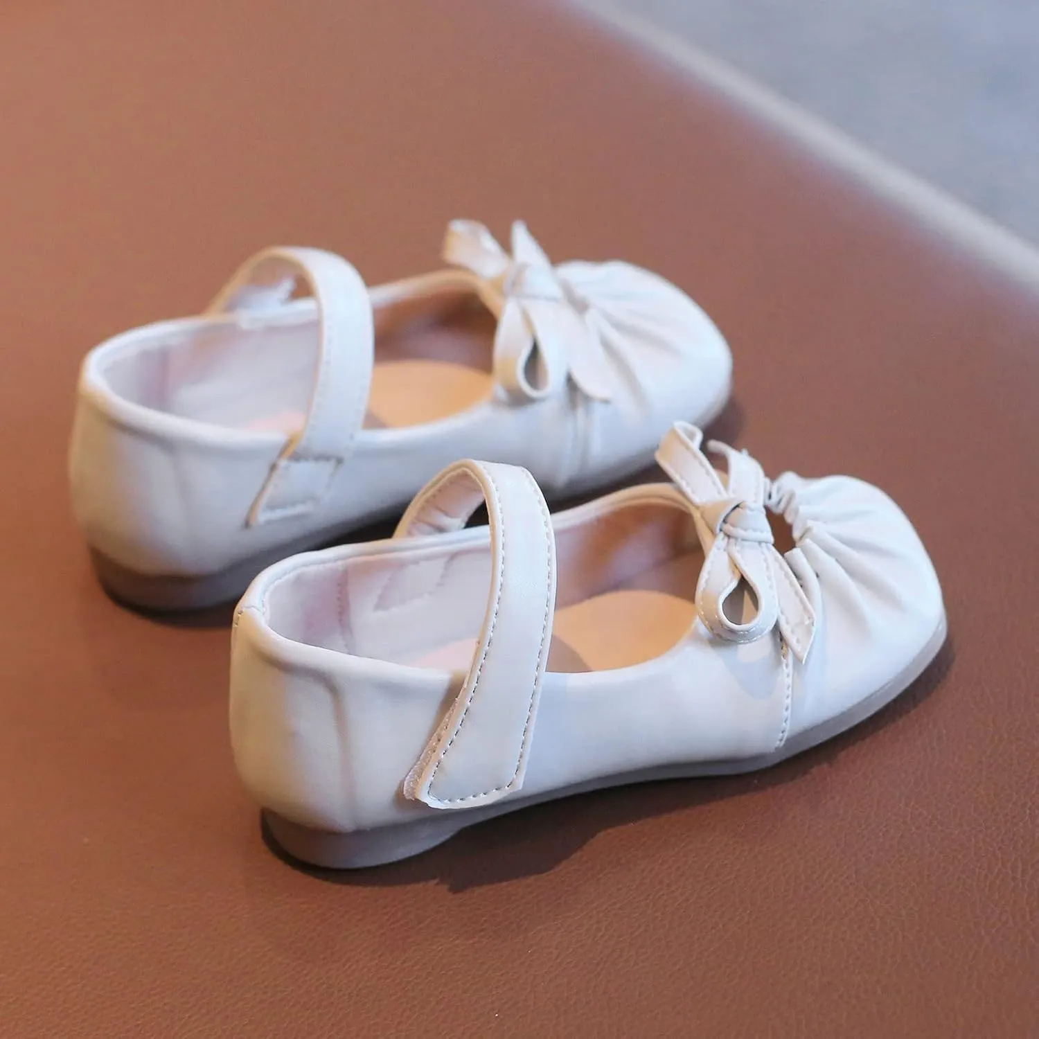 Girls Rubber Sole Bow Dress Sandals With Strap Toddler Crb Leather Shoes ow Heels Summer Wide Shoes Cute