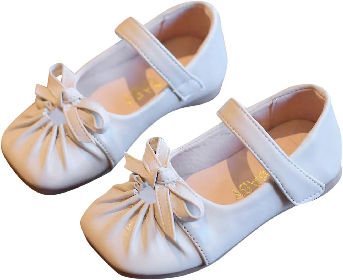Girls Rubber Sole Bow Dress Sandals With Strap Toddler Crb Leather Shoes ow Heels Summer Wide Shoes Cute
