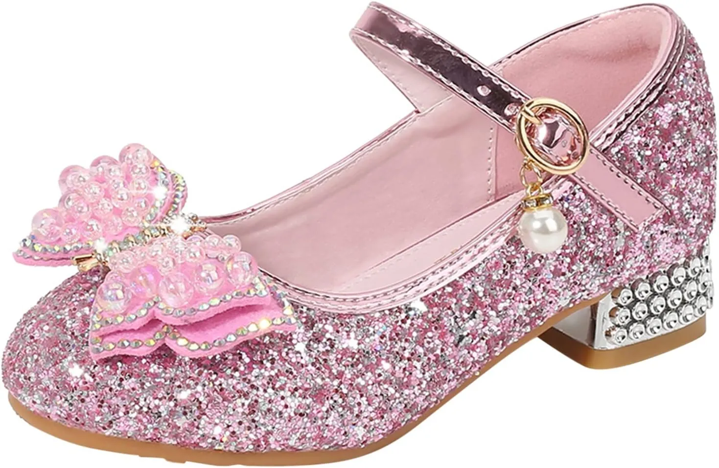 Girls Size 1 Sandals Toddler Little Kid Girls Dress Pumps Glitter Sequins Princess Bowknot Flip Flop Size 4