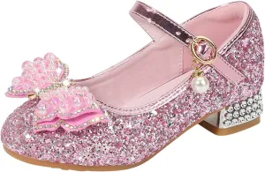 Girls Size 1 Sandals Toddler Little Kid Girls Dress Pumps Glitter Sequins Princess Bowknot Flip Flop Size 4