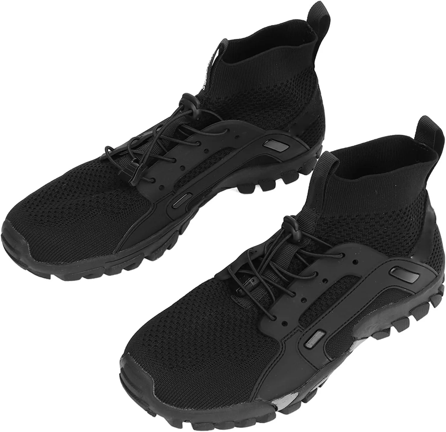 GLOGLOW Hiking Shoes, Artificial Rubber Elastic Fiber Black Comfortable Outdoor Sports Shoes Nonslip Outsole for Hiking