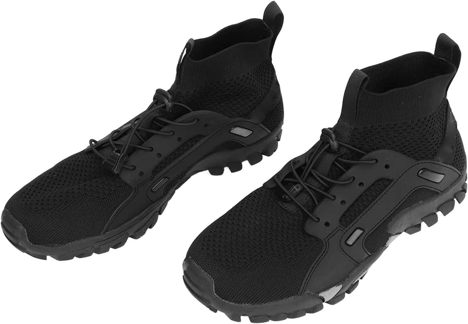 GLOGLOW Hiking Shoes, Artificial Rubber Elastic Fiber Black Comfortable Outdoor Sports Shoes Nonslip Outsole for Hiking