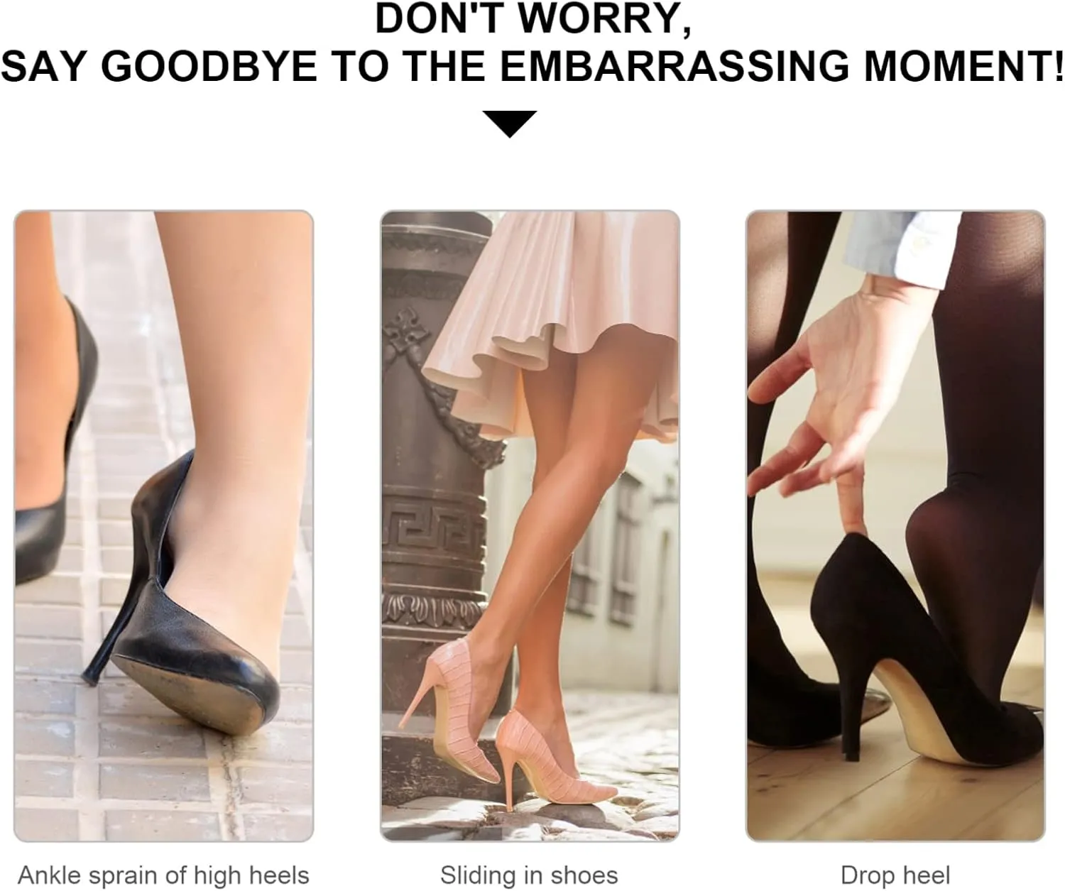 Happyyami 1 Pair Anti-Slip Faux Pu Leather Detachable High Heels Shoe Straps