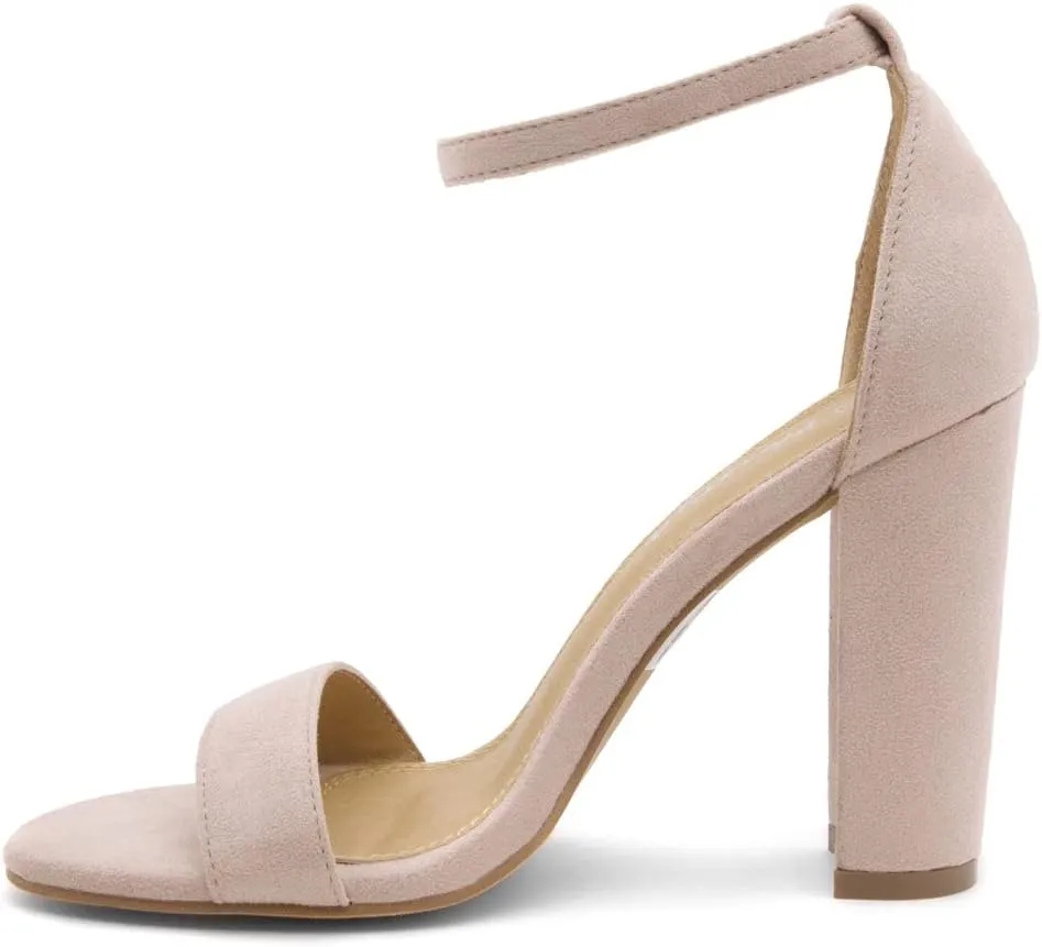 Herstyle Women??s Chunky Block Heels ?C Open Toe Ankle Strap Sandals, 3.75 Inch High Heels for Wedding, Party & Dressy Occasions ?C Comfortable Strappy Dress Shoes