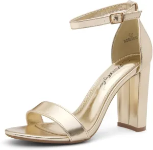 Herstyle Women??s Chunky Block Heels ?C Open Toe Ankle Strap Sandals, 3.75 Inch High Heels for Wedding, Party & Dressy Occasions ?C Comfortable Strappy Dress Shoes