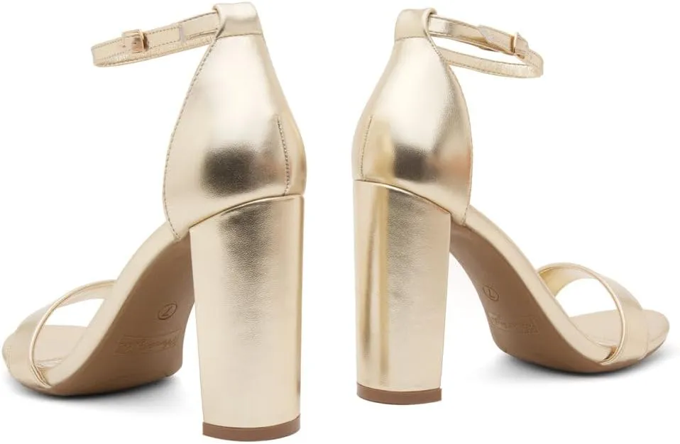 Herstyle Women??s Chunky Block Heels ?C Open Toe Ankle Strap Sandals, 3.75 Inch High Heels for Wedding, Party & Dressy Occasions ?C Comfortable Strappy Dress Shoes