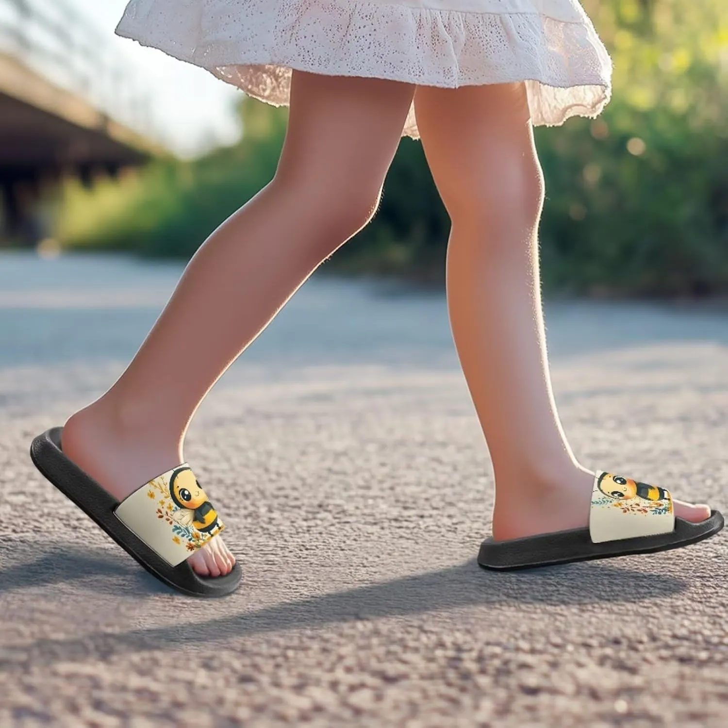 Howilath Cute Animal Print Slide Sandal for Kids Open Toe Summer Slippers EVA Sole Anti-Skid Slide Camping Hiking Shoes