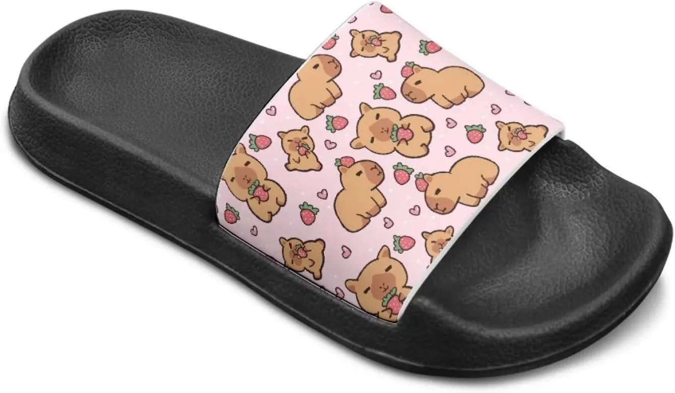 Howilath Cute Animal Print Slide Sandal for Kids Open Toe Summer Slippers EVA Sole Anti-Skid Slide Camping Hiking Shoes