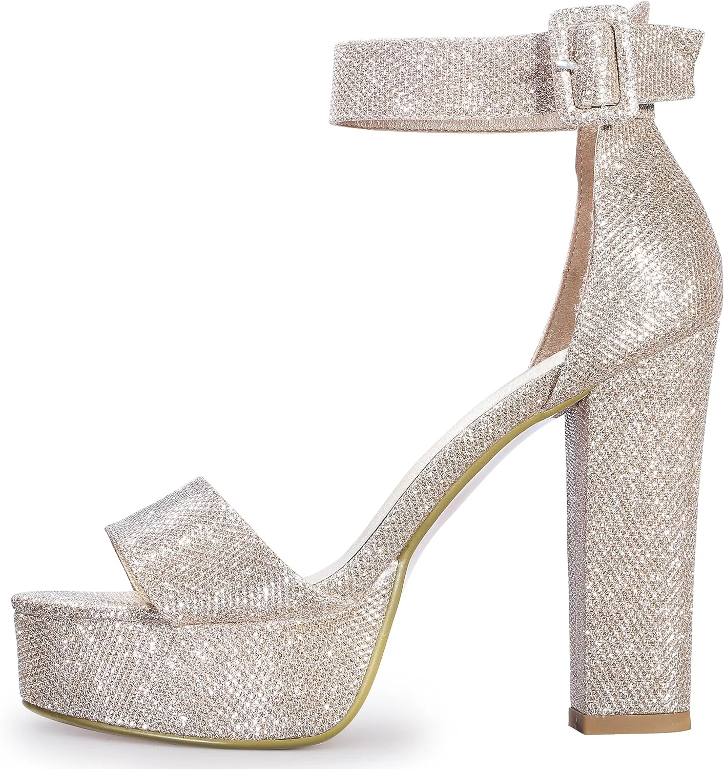 IDIFU IN5 Sabrina Platform Block Chunky High Heels Ankle Strap Heeled Sandals Sexy Wedding Party Dress Shoes for Women Open Toe Heels