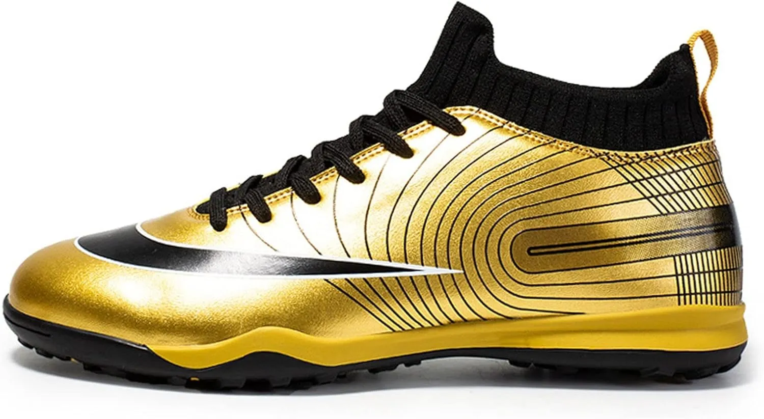 Indoor Soccer Shoes Mens High Gripping Power Non-Slip,Youth Football Cleats High-Top Shock Absorption,Soccer Cleats TF Comfortable Soft