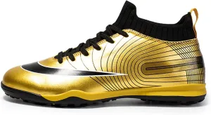 Indoor Soccer Shoes Mens High Gripping Power Non-Slip,Youth Football Cleats High-Top Shock Absorption,Soccer Cleats TF Comfortable Soft
