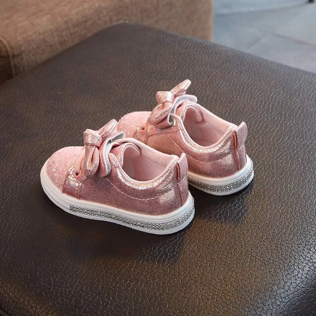 Infant Crib Shoes Sequins Boys Sneakers Shoes Run Baby Girls Children Crystal Bling Sport Kids Tennis Shoe