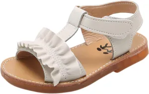Jelly Sandals Sandals Kids Girls Soft-soled Shoes Non-slip Children Beach Ruffles Princess Girl's Pool Sliders