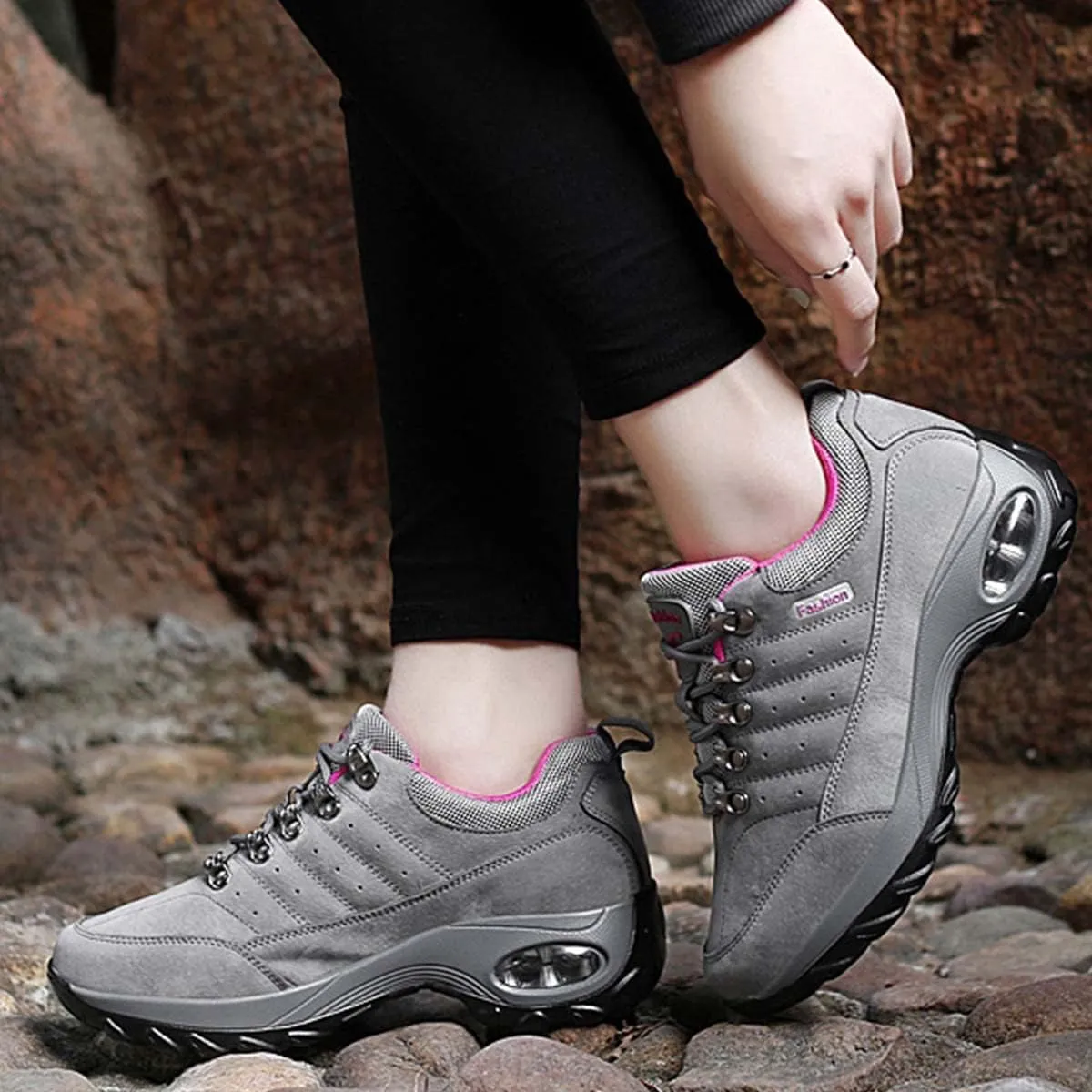 JOEupin Women's Hiking Shoes with Non-Slip Breathable Lightweight Low Top for Outdoor Trailing Trekking Walking Climbing Travel