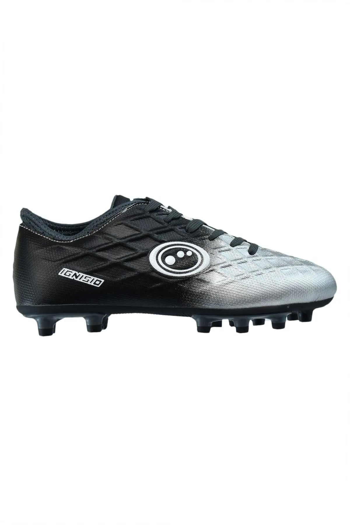 Junior Silver Fade Ignisio Lace-Up 6 Stud Football Boot