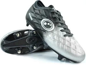 Junior Silver Fade Ignisio Lace-Up 6 Stud Football Boot